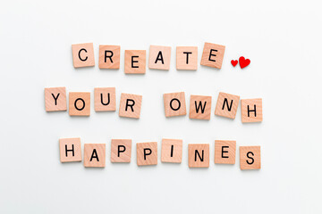 Wooden blocks in a pastel board with the text.