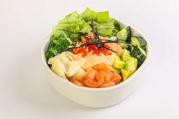 Poke with salmon and rice