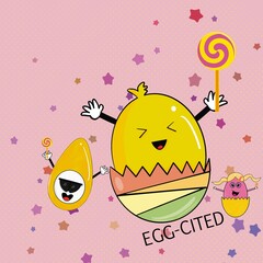 Egg-cited Egg Party Card