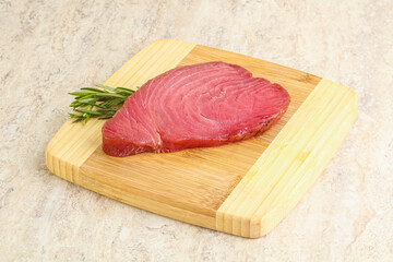 Raw tuna steak for cooking