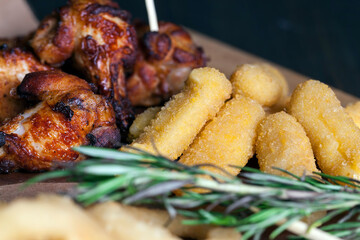 deep-fried cheese sticks with other dishes