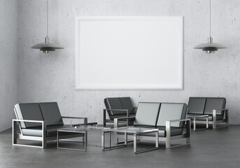 3D Mockup photo frame in Modern interior of living room