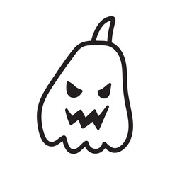 Halloween pumpkin. Vector concept in doodle and sketch style. Hand drawn illustration