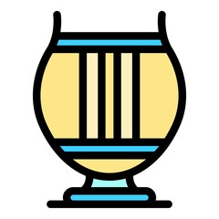 Concert harp icon. Outline concert harp vector icon color flat isolated