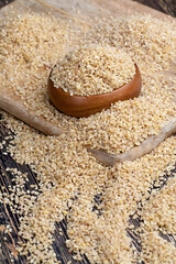 raw bulgur porridge that is not cooking