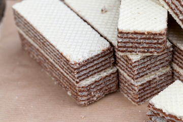 wheat waffles with chocolate filling