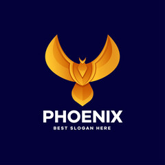 Minimalist Phoenix Gradient Logo Design