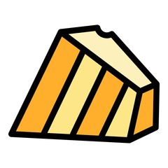 Cheese icon. Outline cheese vector icon color flat isolated