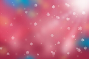 雪が降るキラキラ輝く光と雪の結晶の背景