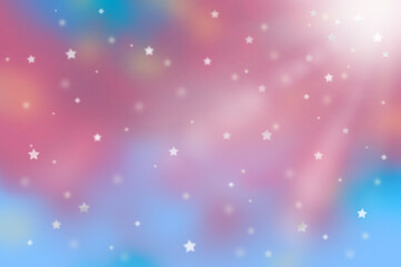 雪が降るキラキラ輝く星と光の背景