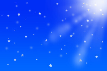 雪が降るキラキラ輝く星と光の背景