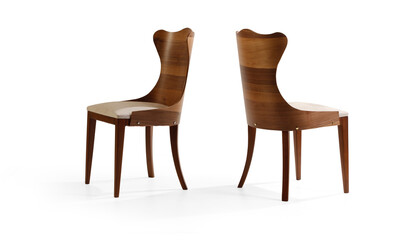 Fototapeta premium Chairs in different angles isolated on white background . 