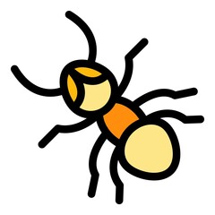 Wild ant icon. Outline wild ant vector icon color flat isolated