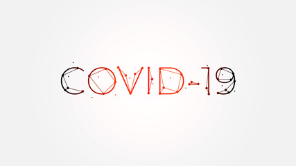 Covid-19 creative banner, background or template in geometric style. Coronavirus science poster