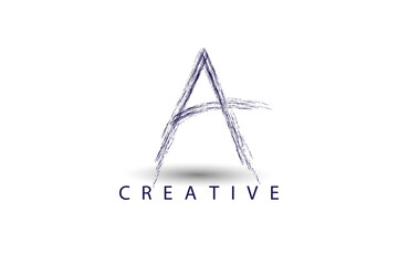 Logo design template, with letter a using a brush pattern