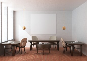 3D Mockup photo frame in Modern interior work area