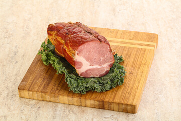 Delicous pork cured meat isolated