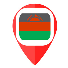 Malawi flag pin map marker country