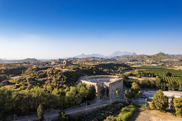 Fototapeta na wymiar Aerial view of the ancient Aspendos amphitheater in Antalya