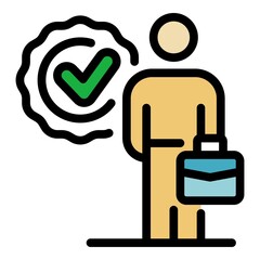 Quality agent icon. Outline quality agent vector icon color flat isolated