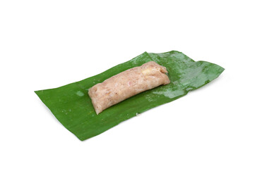 Fresh fish fillets, finely squash mixed with seasonings, wrapped in banana leaves cooked by grilling or frying.
