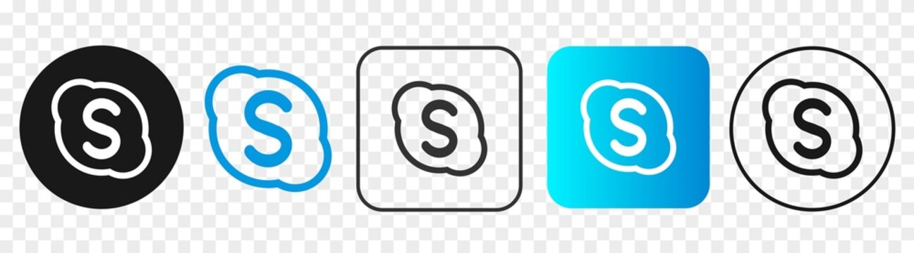 Skype icon set. Skype logo isolated illustrations.