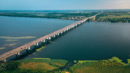 Bridge over the river in Ukraine