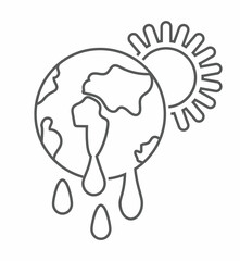 Climate Change icon vector. Earth, atmosphere, climate are shown