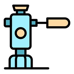 Tripod rack icon. Outline tripod rack vector icon color flat isolated