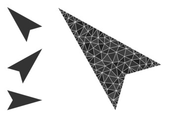 Low-poly arrowhead left-up icon, and bonus icons. Polygonal arrowhead left-up vector is designed with scattered triangles. Flat geometric polygonal illustration is designed by arrowhead left-up icon.