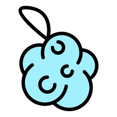 Washcloth icon. Outline washcloth vector icon color flat isolated