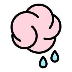 Wet sponge icon. Outline wet sponge vector icon color flat isolated