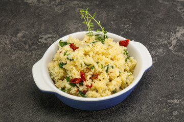 Vegetarian uisine - couscous with vegetables