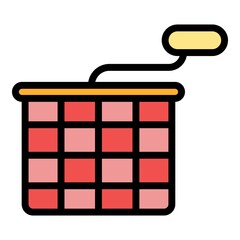 Mascot deep fryer icon. Outline mascot deep fryer vector icon color flat isolated