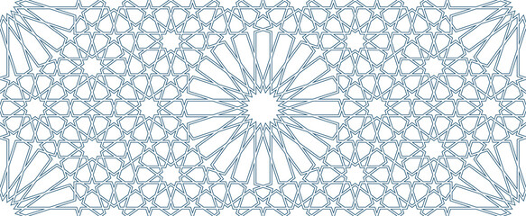 Geometric Islamic Seamless Pattern for decoration greeting card or interior. Vector Illustration.