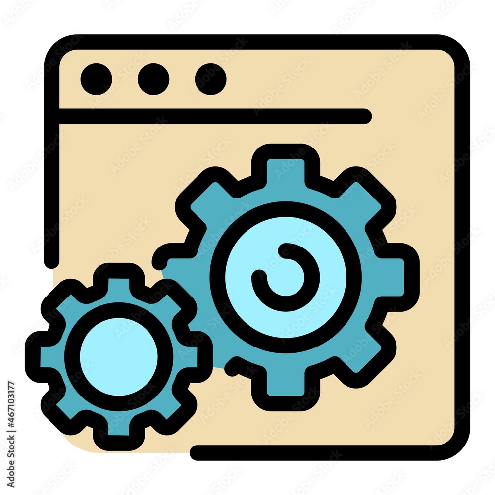 Poster internet page setting icon. outline internet page setting vector icon color flat isolated