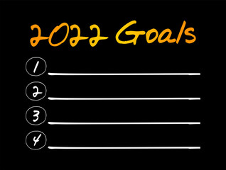 2022 Goals List, business, sport and health concept background