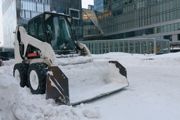 Snow excavator, winter, snowy streets