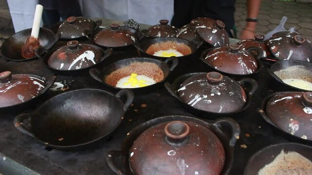 pancakes on a frying pan