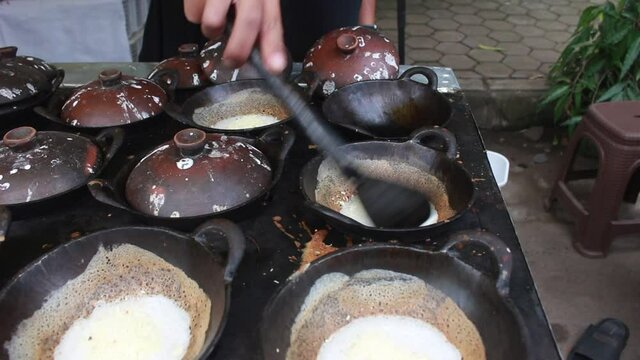 pancakes on a frying pan