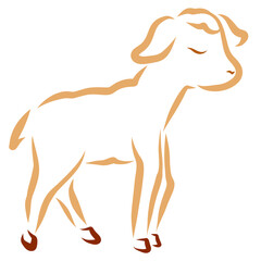 little modest cute lamb with closed eyes