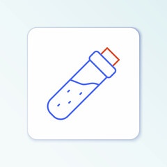 Line Bottle with potion icon isolated on white background. Flask with magic potion. Happy Halloween party. Colorful outline concept. Vector