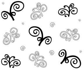 black and white seamless doodle pattern