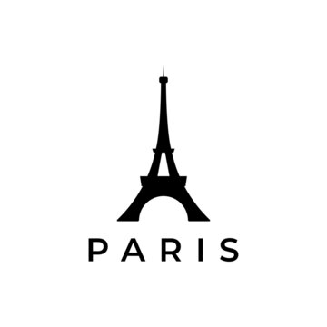 Eiffel Tower Black Silhouette Vector Illustration