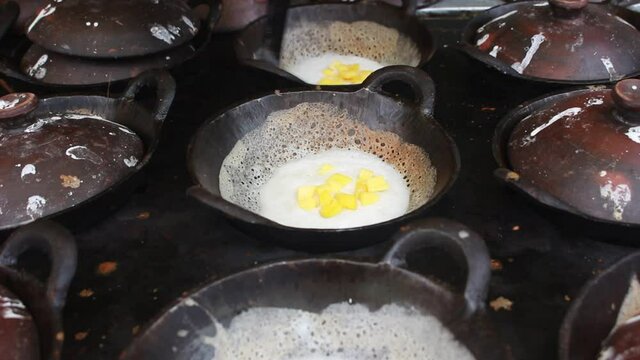 pancakes on a frying pan
