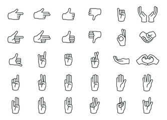 Full set line hand icon