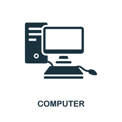 Computer icon. Monochrome sign from technology collection. Creative Computer icon illustration for web design, infographics and more