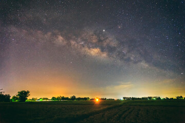 abstract long exposure photography of milky way and star in the night sky.