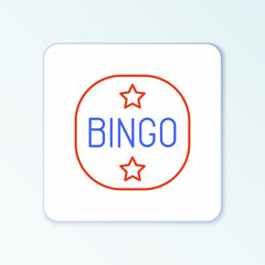 Line Bingo icon isolated on white background. Lottery tickets for american bingo game. Colorful outline concept. Vector