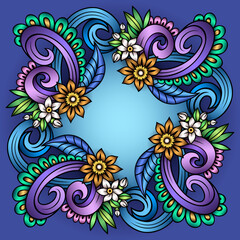 Fototapeta na wymiar Vector abstract decorative floral ethnic ornamental illustration